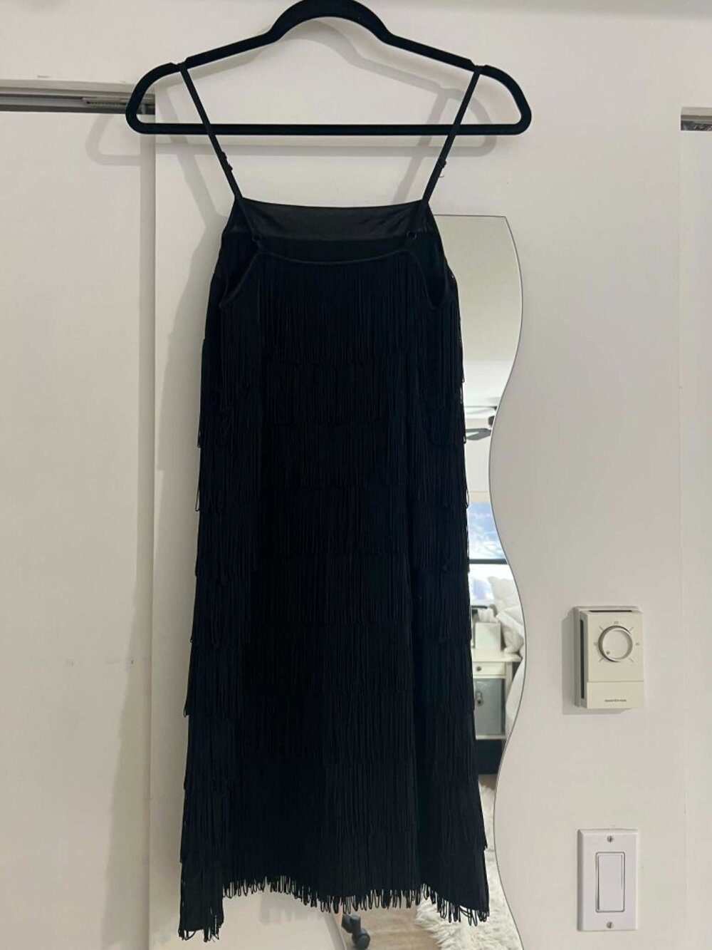 Fun Flirty Tiered Fringe Mini Dress Small - Picture 7 of 8